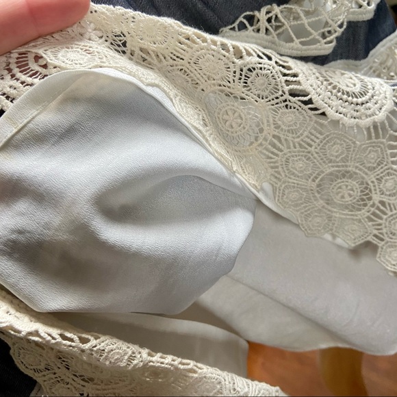 Ann Taylor Blue & Ivory Lace Skirt - Picture 4 of 9